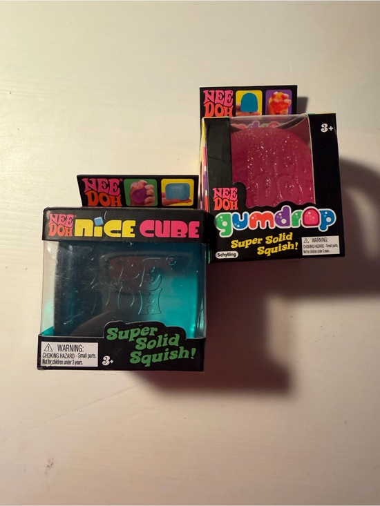 Needoh Other - Gumdrop & Nice Cube Sensory Squish Set - Pink & Teal